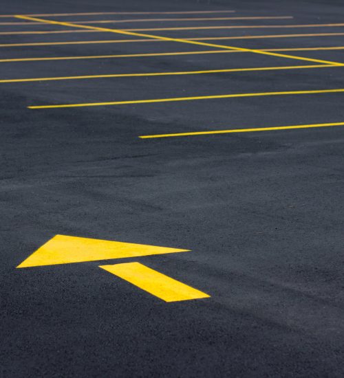 Fresh Asphalt with Yellow Lines Fresh Asphalt with Yellow Lines